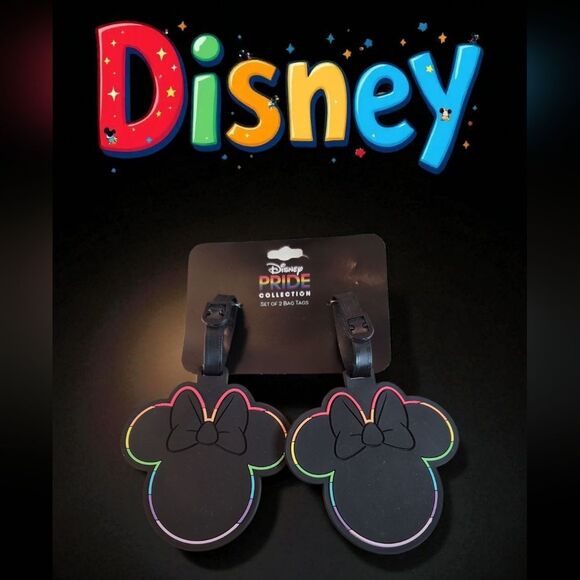 Disney Minnie Mouse Rainbow Luggage Tags NWT - Picture 1 of 2